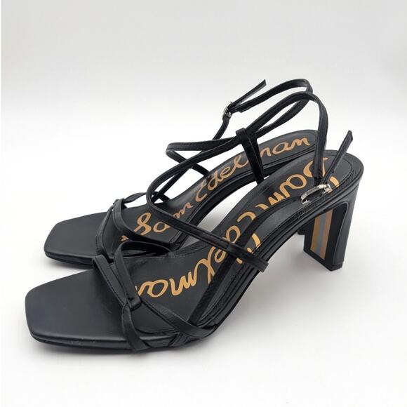 Sam Edelman Emmie Strappy Heel Sandals Women's Soft Black Size US8M EU39 - Picture 1 of 12